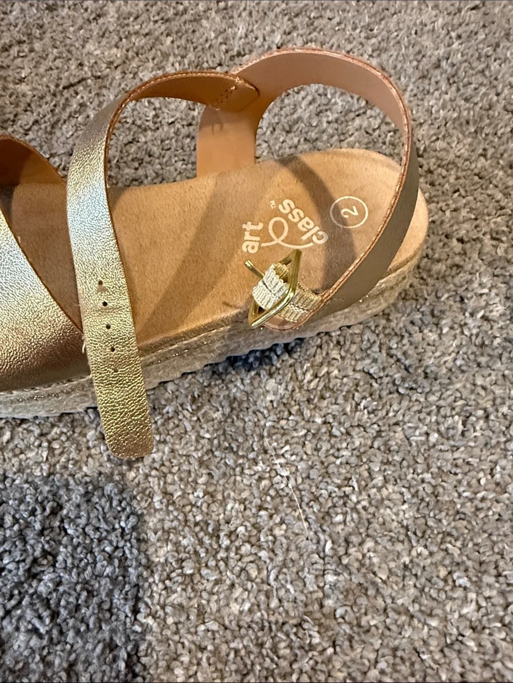 art class Metallic Gold Crisscross Buckle Sandals